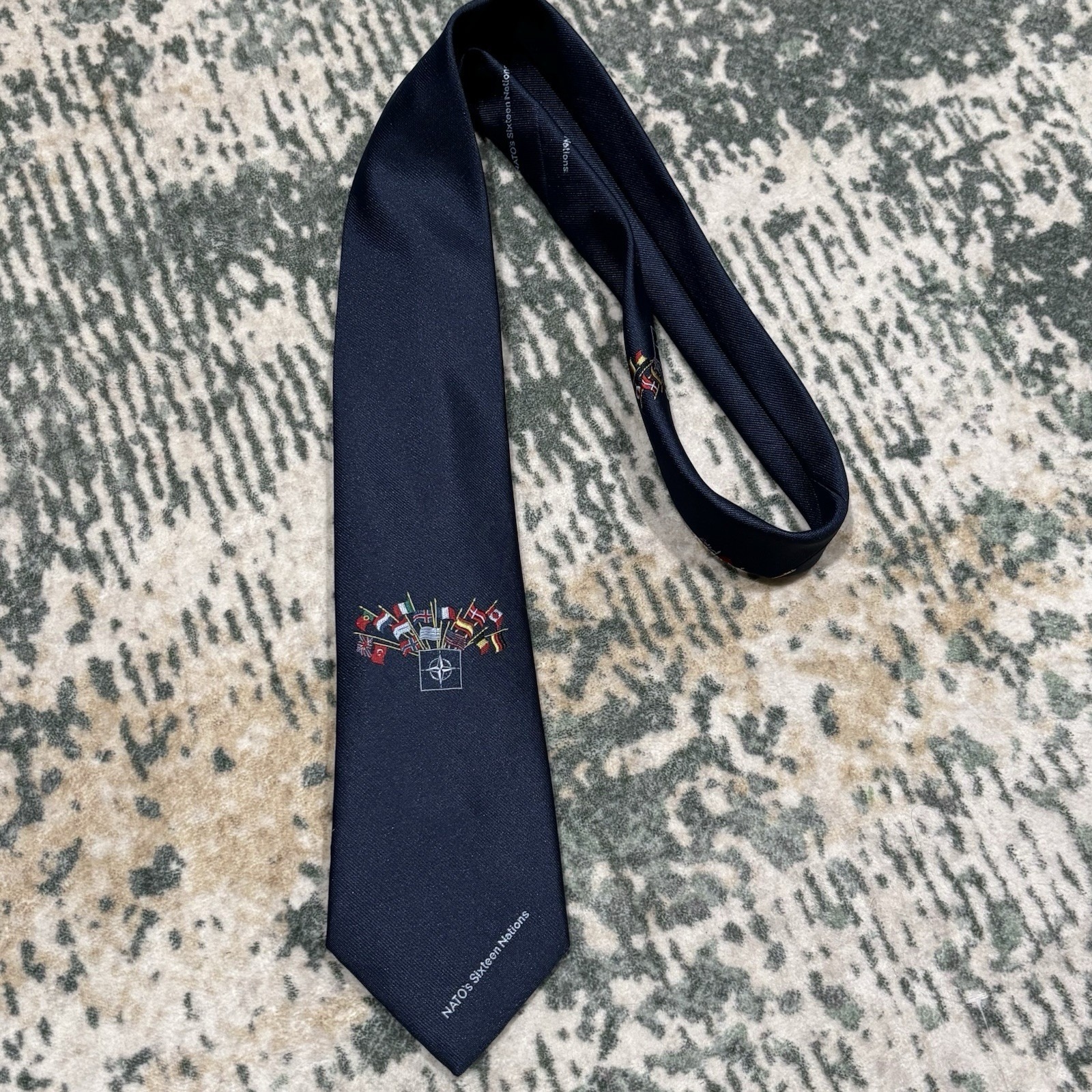 1980s Karan  Karan Nato Flags Necktie Sixteen Nations